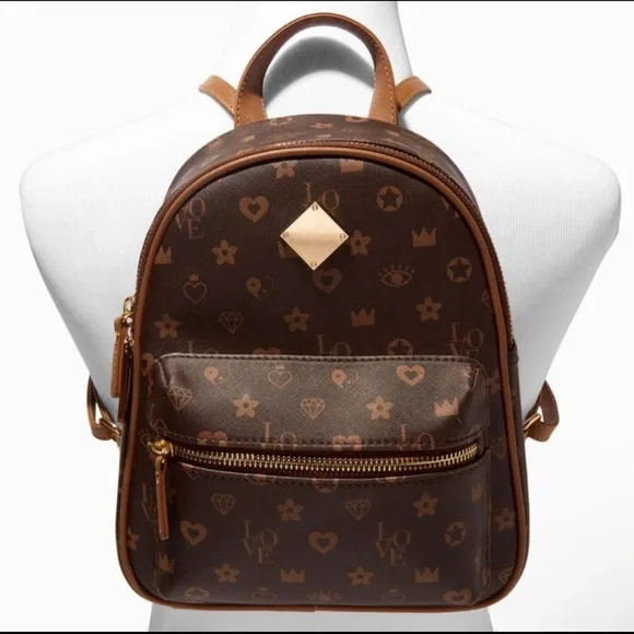 ‼️FINAL PRICE DROP‼️BNWT icon Brown Patterned mini Backpack - Picture 6 of 8